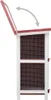 A side view of a wooden rabbit hutch with its roof open. Náhled obrázku produktu