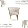 Fauteuil STELLA 67 x 64 x 76 cm - Aspect velours crème/or Voir les images du produit 3