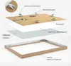 An exploded view diagram showing the components of a picture frame. Produktbild-Vorschau