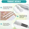 Collage of product details for a white telescoping rod. Produktbild-Vorschau