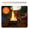 Two people are gathered around a fire pit in an outdoor setting, possibly camping or in a backyard. Produktbild-Vorschau