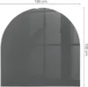 A grey-brown glass hearth plate for a fireplace, shown in a studio setting with a window reflection. Produktbild-Vorschau