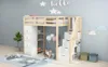 Sweiko Lit surélevé 90 x 200 cm avec tiroirs de rangement, Voir les images du produit 4