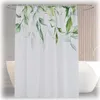 Relaxdays Duschvorhang Pflanzen, Bad Vorhang 180x200, Produktbild-Vorschau 1