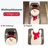 A collage of images showing a Christmas-themed snowman toilet seat cover and matching rug set. Anteprima dell’immagine prodotto