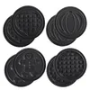 Four sets of circular waffle plates with different designs, arranged in a grid. Produktbild-Vorschau