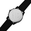 The back of a black Armani Exchange watch with a silver case back. Podgląd zdjęcia produktu