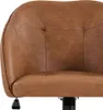 A close-up view of a brown leather office chair. Produktbild-Vorschau