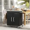 Schwarzer Küchenwagen 86x50x86,5cm: Rollen, Schrank + Produktbild-Vorschau 2
