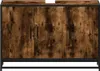 vidaXL Wastafelonderkast, gerookt eikenfineer, 90x33x60 cm, Productafbeelding-voorbeeld 5