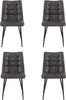 Four anthracite dining chairs are arranged in a grid.