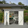 8x4 FT Metall Gerätehaus Gartenhaus Inkl. Metallfundament Produktbild-Vorschau 2