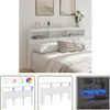 The Living Store LED-Kopfteil mit Ablagen Weiß 180x17x102 Produktbild-Vorschau 1