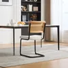 Moderner Rattan-Esszimmerstuhl mit schwarzem Metallgestell, Produktbild-Vorschau 8