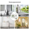Collage showing different room settings where the product can be used, including a bathroom, outdoor area, bedroom, and entryway. Produktbild-Vorschau