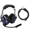 A pair of pilot headphones with a microphone and a coiled cable with dual jacks, displayed on a white background. Náhled obrázku produktu