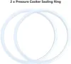 Two white sealing rings for a pressure cooker are shown against a white background. Produktbild-Vorschau