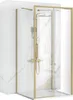 A modern shower cabin with marble-effect walls and gold fixtures. Produktbild-Vorschau