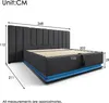 A diagram of a bed with dimensions indicated by lines and numbers. Produktbild-Vorschau