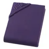 A folded purple fitted sheet is shown on a white background. Produktbild-Vorschau
