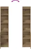 Hoge kast 37,5x35x180 cm bewerkt hout artisanaal eikenkleur Productafbeelding-voorbeeld 10