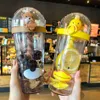 Kreative Kunststoff Stroh Wasserflasche Niedlichen Tier Produktbild-Vorschau 6