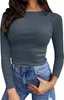 ASKSA Damen Gerippt Langarmshirt Slim Fit Langarm Oberteile Produktbild-Vorschau 1
