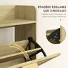 HOMCOM Schuhschrank, Schuhregal, 2 Klapptüren, 12 Paar Produktbild-Vorschau 4