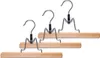 Three wooden hangers with metal clips and hooks are displayed against a white background. Produktbild-Vorschau
