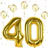 Balony Na 40 Urodziny Złote Foliowe Cyfry Duże 92 Cm Zestaw Podgląd zdjęcia produktu 5
