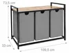 Relaxdays wasverzamelaar met 3 waszakken, 150 liter, houten Productafbeelding-voorbeeld 4