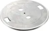 A silver turntable platter with three holes and a central spindle hole, shown from a slightly elevated angle against a white background. Produktbild-Vorschau