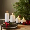 LED Stumpenkerze Flamme - Echtwachs - warmweiße 3D Flamme - H: 12cm - Batterie - Timer - weiß Podgląd zdjęcia produktu