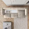 A top-down view of a modern living room with a sectional sofa, coffee table, and a decorative rug. Produktbild-Vorschau