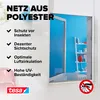 A product image showcasing a window screen with text highlighting its features and a brand logo. Produktbild-Vorschau