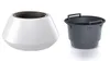 A white planter and a gray bucket are shown side-by-side against a white background. Anteprima dell’immagine prodotto