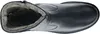 A top-down view of a black leather boot with a fur lining. Voir les images du produit