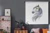 MuchoWow® Wandteppich Wandbehang Pferd - Aquarell - Grau - Produktbild-Vorschau 5