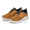 A pair of brown and navy blue casual shoes are shown against a white background. Anteprima dell’immagine prodotto