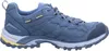 A side view of a single blue hiking shoe against a white background. Voir les images du produit