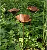3er Set Rost Gartenstecker Mohn offen Metall Gartendeko Produktbild-Vorschau 3