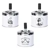 3x Retro Drehaschenbecher Metall Ø 9 cm Aschenbecher Produktbild-Vorschau 1