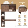 COSTWAY Toilettenschrank mit Schiebetür, Toilettenregal Produktbild-Vorschau 4