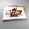 Gerahmtes Poster - Weißer Rahmen - Haare Frau Strand - Produktbild-Vorschau 3