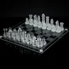 s Glas Schachspiel 25x25cm - Elegantes Schachbrett Set für Produktbild-Vorschau 3
