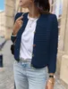 ASKSA Damen Strickjacke Rundhals Cardigan Knopfleiste Produktbild-Vorschau 2