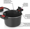 GOURMETmaxx Energiespartopf Aluminium 5,8l - schwarz/rot Produktbild-Vorschau 4