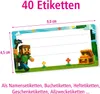 itenga 40x Buchetiketten Blockgame PIXEL 9x4,5cm Produktbild-Vorschau 2