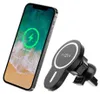 A smartphone is shown wirelessly charging next to a car phone holder. Náhled obrázku produktu