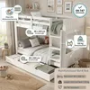 Cama nido de 90x200 cm para niños, color blanco, divisible Vista previa de la imagen del producto 10